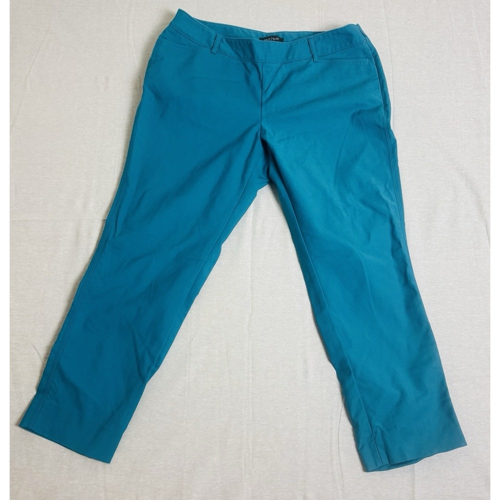 Women's White House Black Market Perfect Form Slim Ankle Teal Pants Size 12 R
